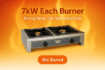Professional Gas Stove 2 burners GST 14 Roller Grill - Image 2
