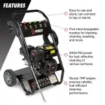 Power Petrol Pressure Washer 180 Bar (2900 PSI) 9 LPM - 8m hose - Image 2